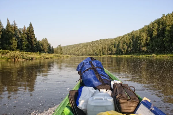 The river Mrassu, boat — Stock Photo, Image