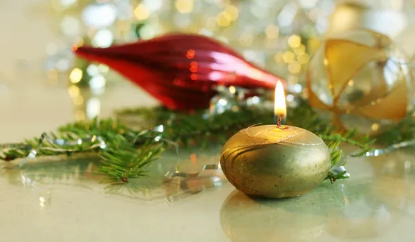 Fondo de decoraciones navideñas — Foto de Stock