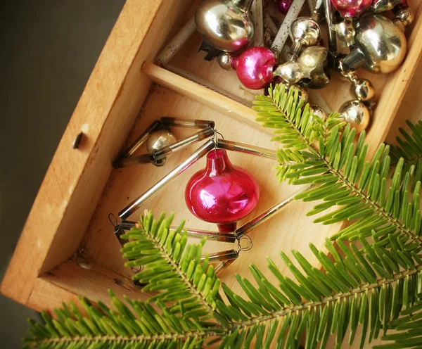 Fondo de decoraciones navideñas — Foto de Stock