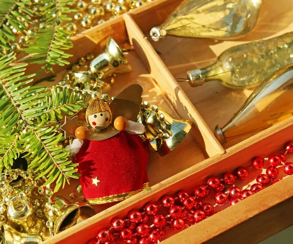 Sfondo di decorazioni natalizie — Foto Stock