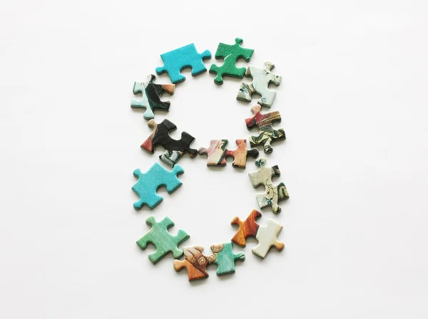 Puzzle digit — Stock Photo, Image
