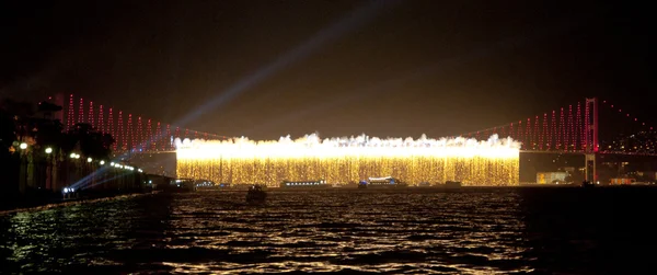 Ohňostroje nad Bosporu — Stock fotografie