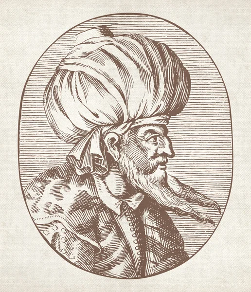 Gegraveerd portret van sultan orhan gazi — Stockfoto