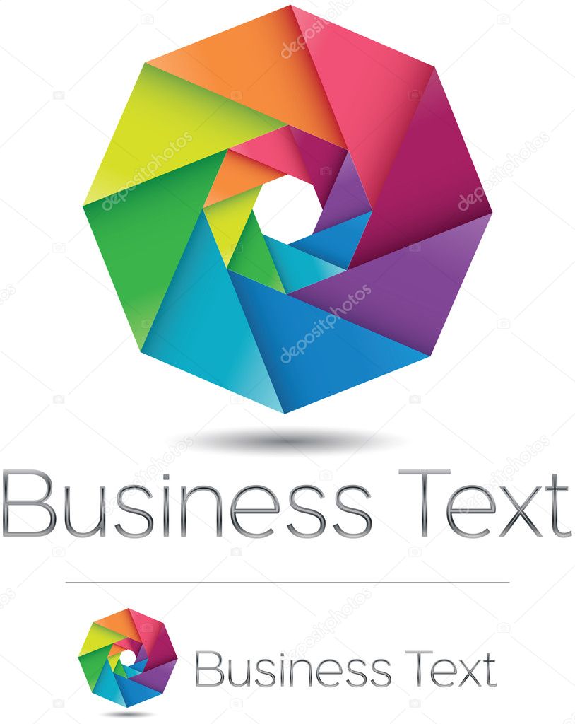 Abstract vector icon with stylized colorful shutter figure