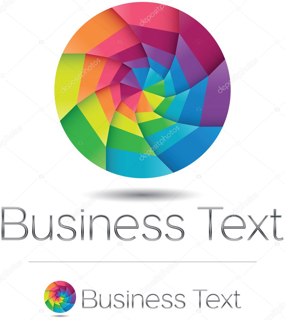 Abstract vector icon with stylized colorful shutter figure