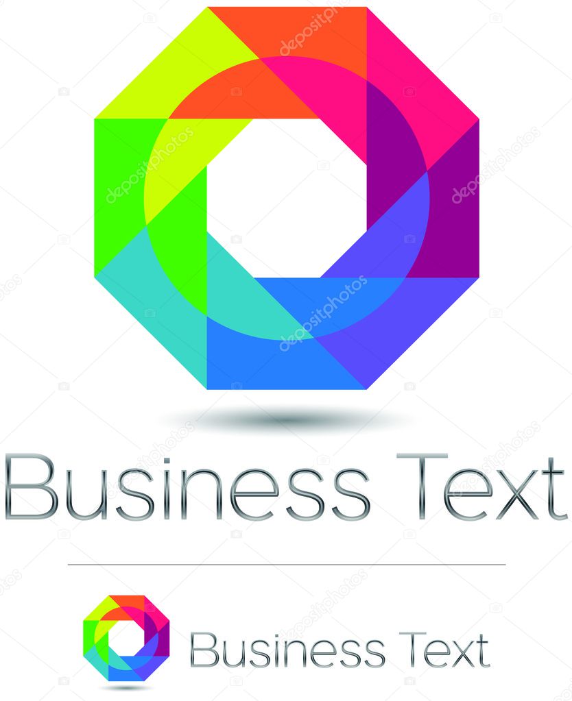 Abstract vector icon with stylized colorful shutter figure