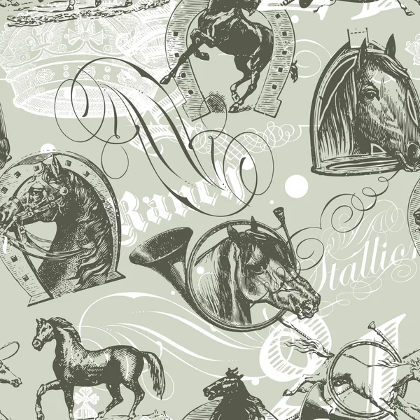 Chevaux motif sans couture — Image vectorielle