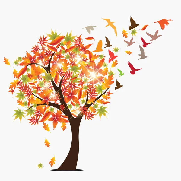 秋天一棵树 — 图库矢量图片#