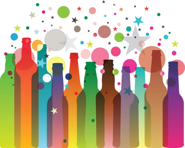 Цветные бутылки — стоковый вектор