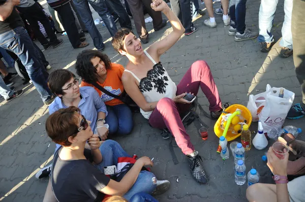 Gezi parku protesty v Istanbulu — Stock fotografie