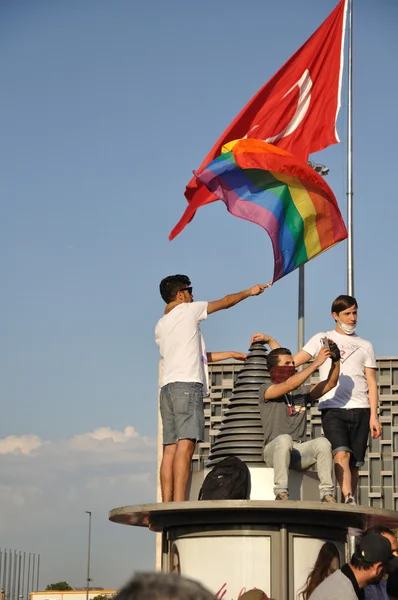 Gezi park protester i istanbul — Stockfoto