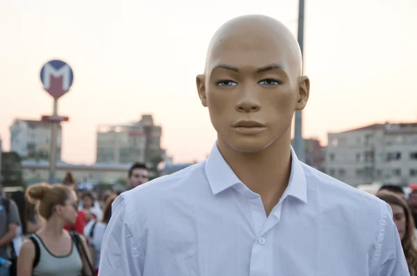 Silent Portesters in Istanbul, Gezi Park Protests - Turkey — Stock Photo, Image