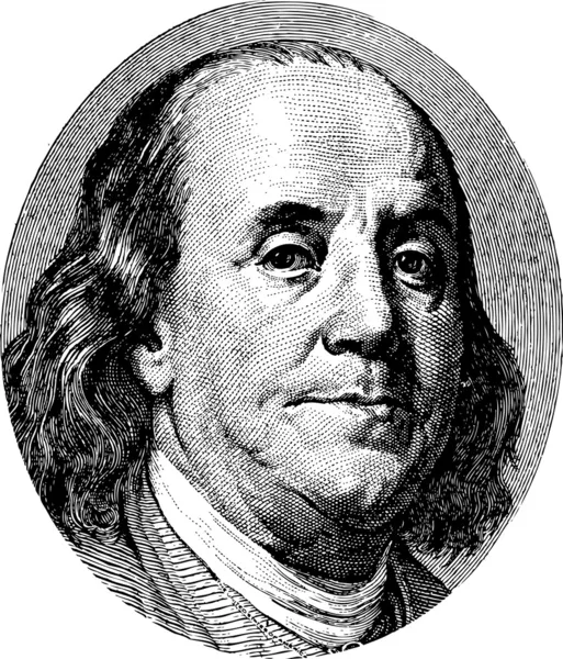 Benjamin Franklin portrait — Stock Vector