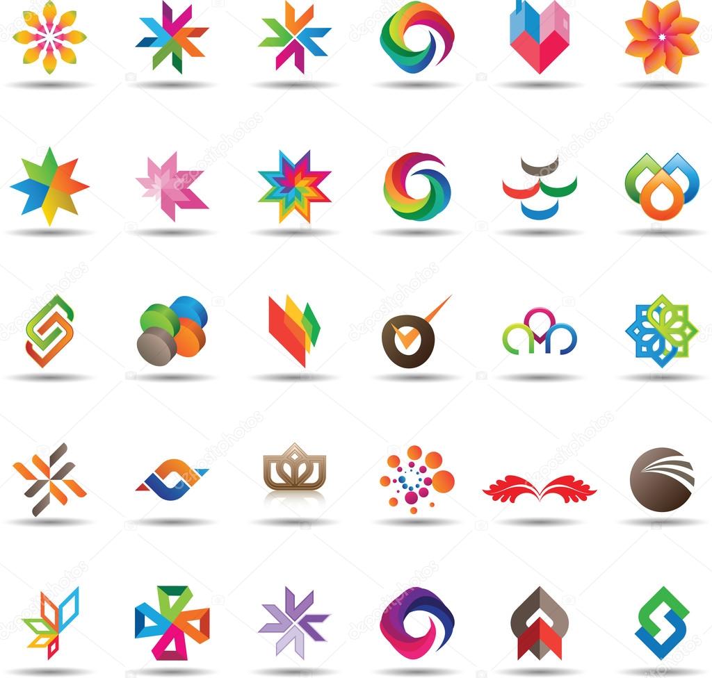 Large et of colorful and trendy icons