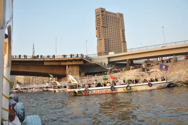 查看尼罗河的江，开罗-埃及 — 图库照片
