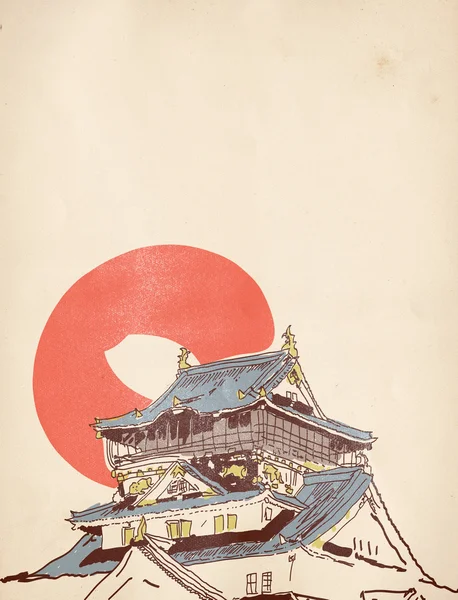 Japanse huis tekening — Stockfoto