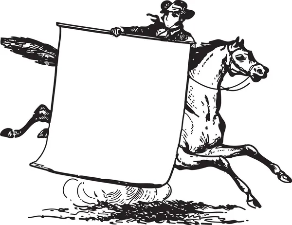 Homem equitação cavalo — Vetor de Stock