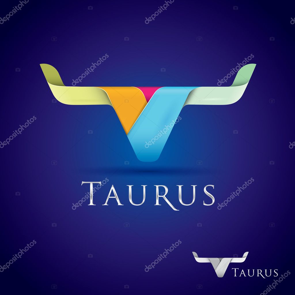 Luxurious and beautifully stylized taurus sign icon