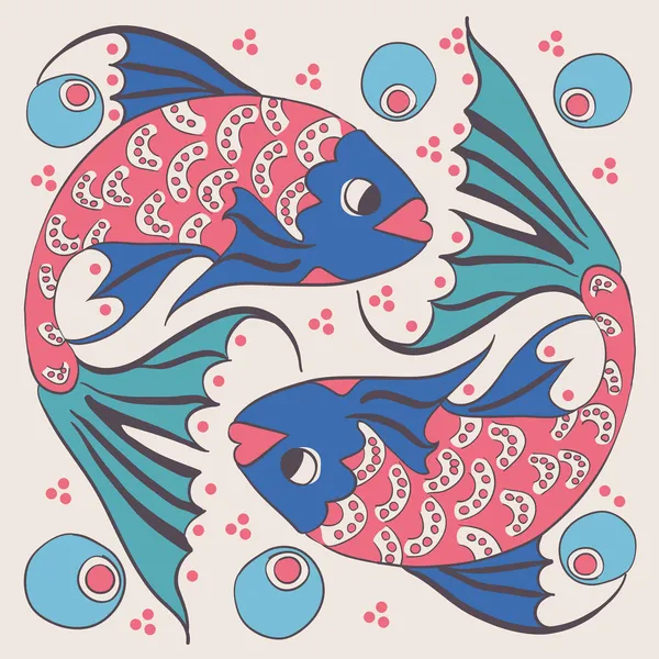 Deux poissons — Image vectorielle