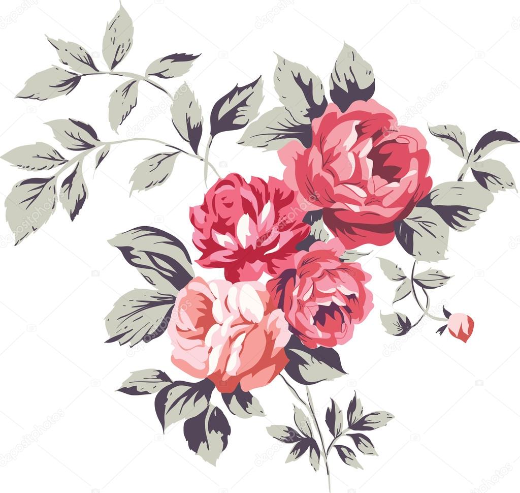 Vintage Pink Roses Stock Vector by ©EnginKorkmaz 39351281
