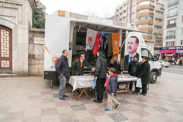 Місцеві просування організації akp 2014 року виборів до місцевих в Туреччині — стокове фото