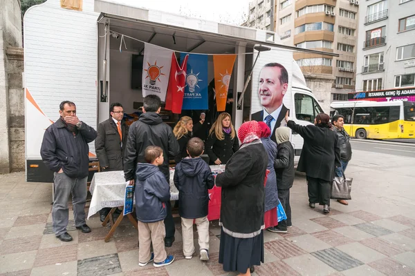 Organização de promoção local do AKP para as eleições locais de 2014 na Turquia — Fotografia de Stock