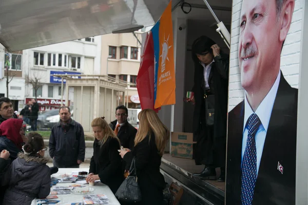 Organização de promoção local do AKP para as eleições locais de 2014 na Turquia — Fotografia de Stock