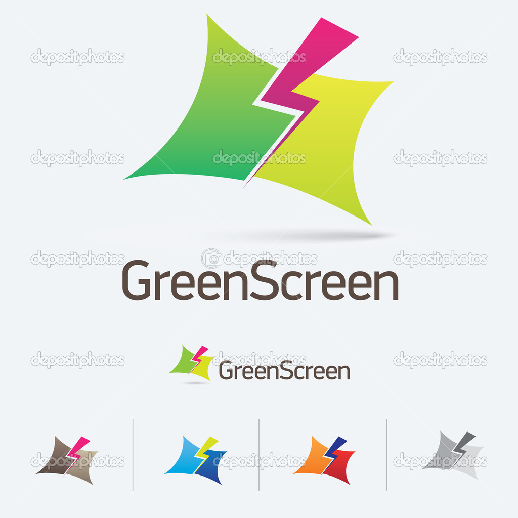 Modern vector thunder icon with color options