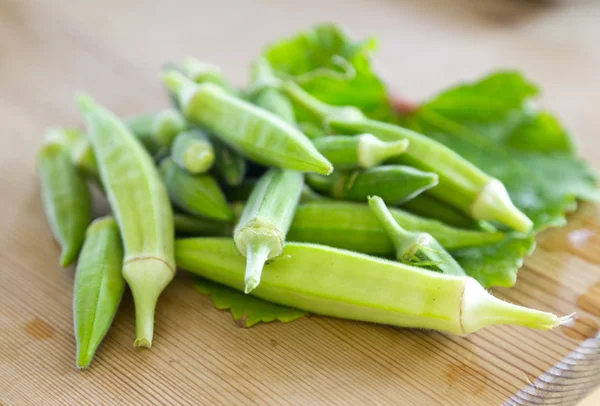 Pile of home grown fresh okras