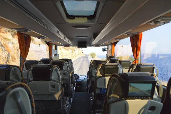 Viagem de autocarro a partir de dentro — Fotografia de Stock