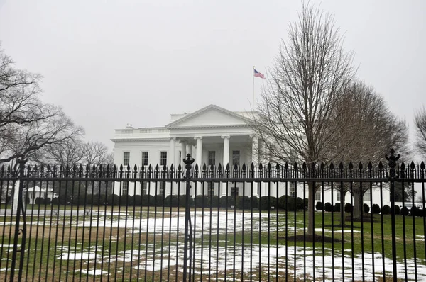 Εξωτερικό Του Λευκού Οίκου Στην Ουάσιγκτον Την Πρωτεύουσα Των Ηπα — Φωτογραφία Αρχείου