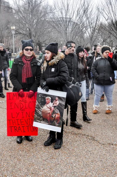 Washington Usa Januari 2019 Gruppen Protesterar Mot Donald Trumps Regering — Stockfoto