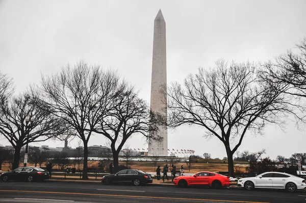 Washington Usa Stycznia 2019 Pomnik Waszyngtona Pochmurny Dzień Wachington Stolicy — Zdjęcie stockowe