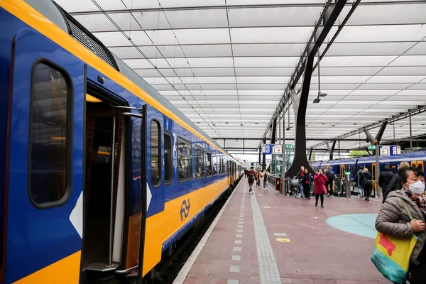 Rotterdam Pays Bas Octobre 2021 Trains Aux Quais Gare Centrale — Photo