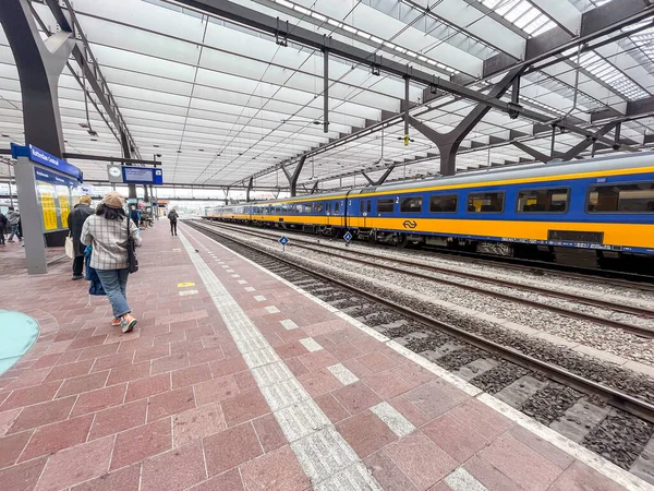 Rotterdam Octobre 2021 Trains Chemins Fer Gare Centrale Delft Delft — Photo