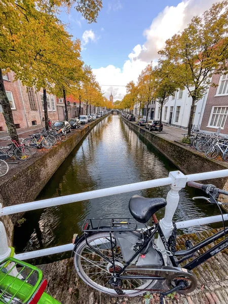 Delft Oktober 2021 Street View Een Scène Uit Grachten Delft — Stockfoto