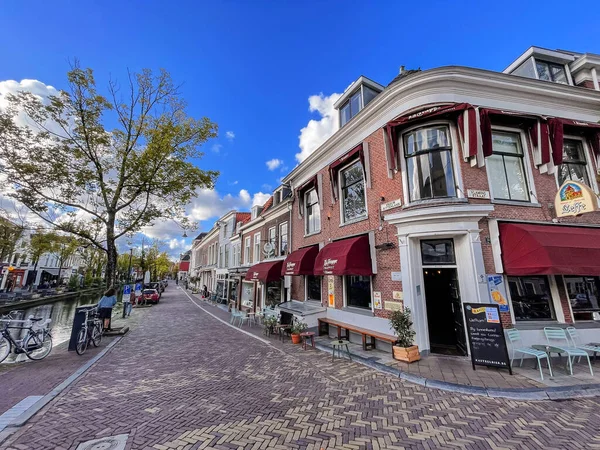 Delft Oktober 2021 Street View Stadscènes Delft Een Prachtige Kleine — Stockfoto
