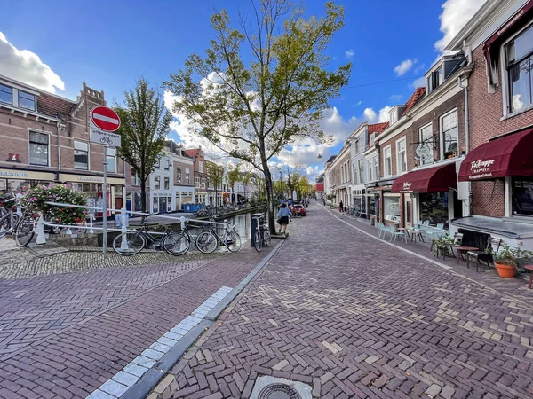 Delft Ολλανδία Οκτωβρίου 2021 Θέα Στο Δρόμο Και Σκηνές Στην — Φωτογραφία Αρχείου