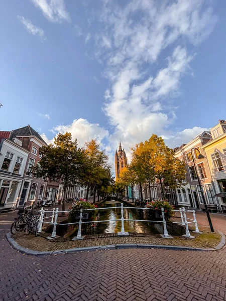 Delft Ολλανδία Οκτωβρίου 2021 Θέα Στο Δρόμο Και Μια Σκηνή — Φωτογραφία Αρχείου