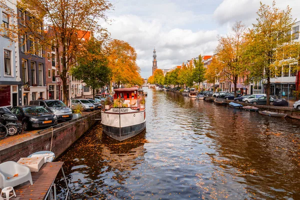 Amsterdam Hollanda Ekim 2021 Hollanda Nın Başkenti Amsterdam Kanallar Tipik — Stok fotoğraf