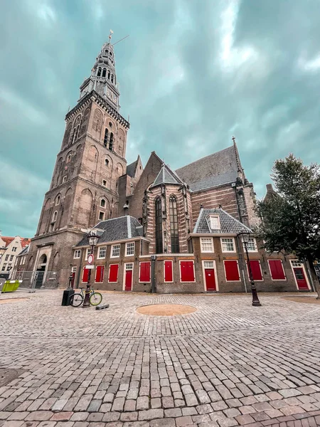 Vue Extérieure Vieille Église Oude Kerk Amsterdam Capitale Des Pays — Photo