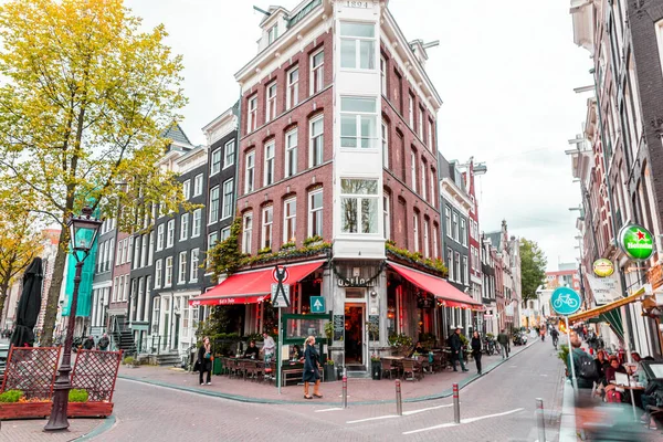 Amsterdam Netherlands October 2021 Street View Generic Architecture Amsterdam Typical — Stock Photo, Image