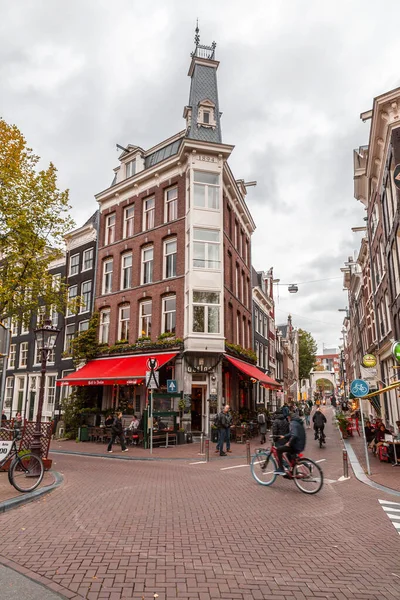 Амстердам Нидерланды Октября 2021 Года Вид Улицу Общая Архитектура Амстердама — стоковое фото