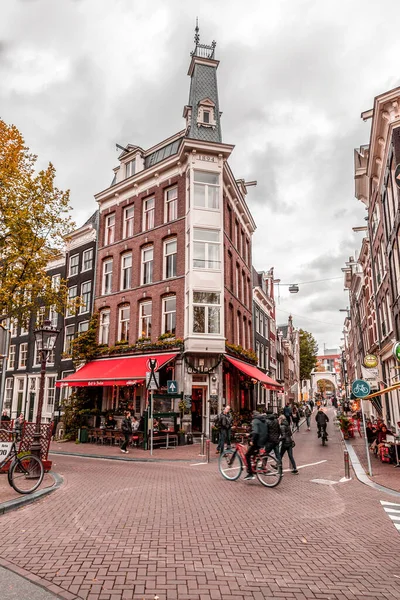 Amsterdã Holanda Outubro 2021 Vista Rua Arquitetura Genérica Amsterdã Com — Fotografia de Stock