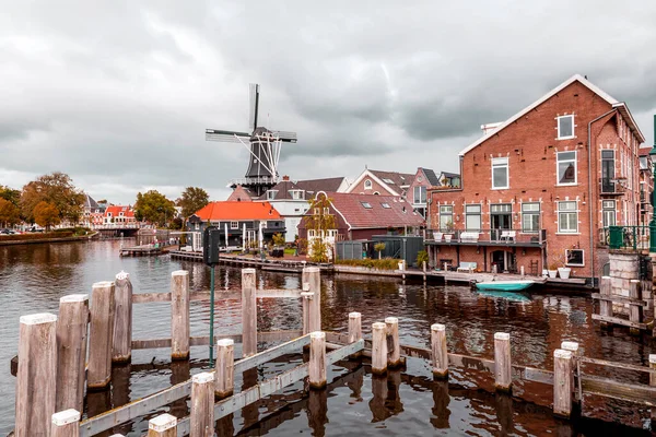 Molen Adriaan Adrian Windmolens Haarlem Hoofdstad Van Provincie Noord Holland — Stockfoto