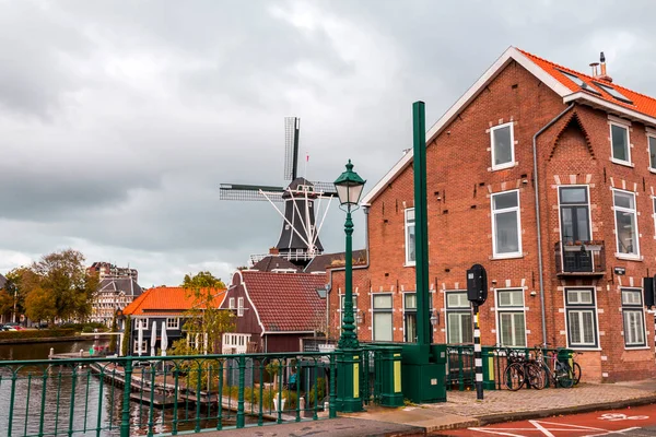 Amsterdã Países Baixos Outubro 2021 Molen Adriaan Adrian Windmills Haarlem — Fotografia de Stock