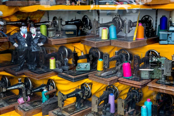 Zaandam Países Baixos Outubro 2021 Coleção Máquinas Costura Vintage Uma — Fotografia de Stock