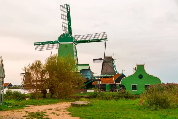 Zaanse Schans Bairro Zaandam Perto Zaandijk Holanda Famoso Por Sua — Fotografia de Stock