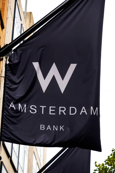 Amsterdam Pays Bas Octobre 2021 Logo Hotel Amsterdam Bank Sur — Photo