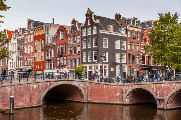Amsterdam Netherlands October 2021 Street View Generic Architecture Amsterdam Typical — Stock Photo, Image